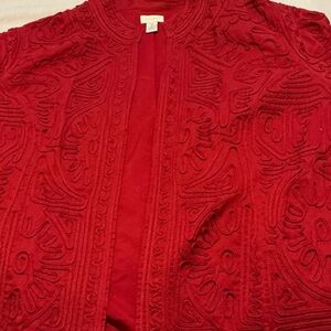 Chico's Vibrant Red Cotton Jacket